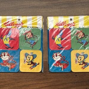 VINTAGE Kellogg's Cereal MAGNETS Set 2005 Tony Tiger Pete Smaxey Coco Monkey NEW